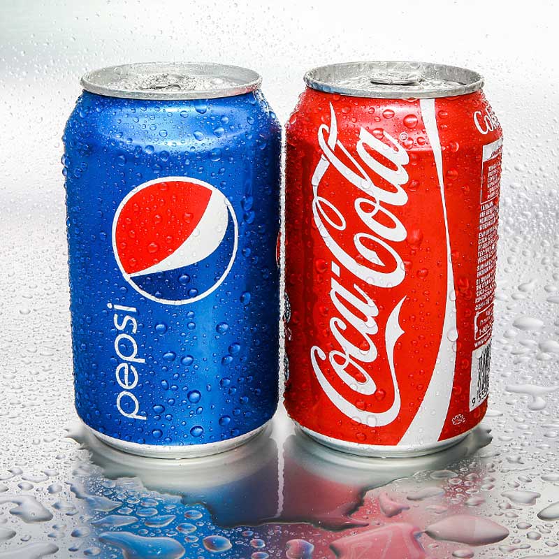 Coca Cola and Pepsi
