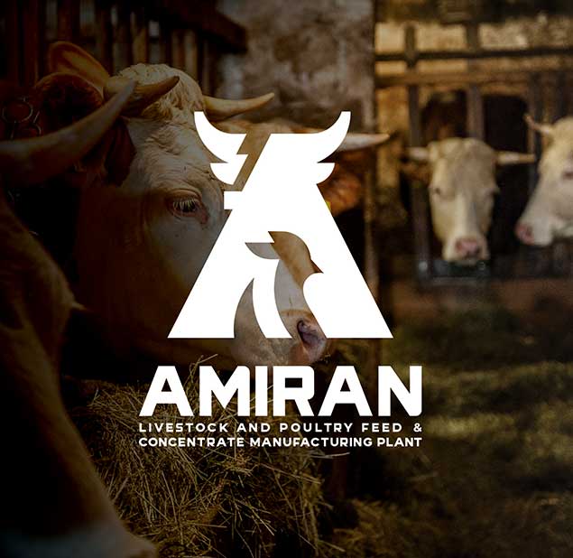 طراحی لوگو برند Amiran Livestock and Poultry Feed Concentrate Manufacturing Plant