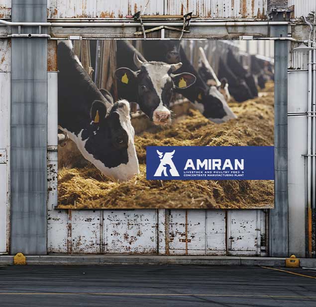  طراحی لوگو برند Amiran Livestock and Poultry Feed Concentrate Manufacturing Plant